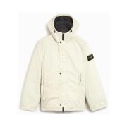 Stone Island Vit Micro Twill Jacka Modern Design White, Herr