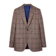 PS By Paul Smith Brun Rutig Blazer Jacka Brown, Herr