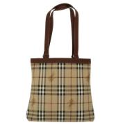 Burberry Vintage Pre-owned Canvas axelremsvskor Beige, Dam