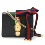 Gucci Vintage Pre-owned Laeder crossbodyvskor Black, Dam