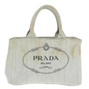 Prada Vintage Pre-owned Canvas prada-vskor Gray, Dam