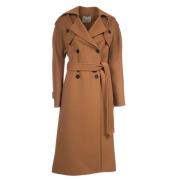 Ermanno Scervino Ullblandning Cape Kappa med Bälte Brown, Dam