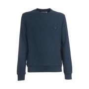 Jacob Cohën Bomull Crewneck Sweatshirt med Logo Blue, Herr