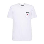 Moschino Vit T-shirt In Love We Trust White, Herr