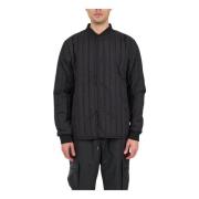 Rains Nylon Bomberjacka med Ribbed Trim Black, Herr