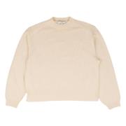 Studio Nicholson Ribbstickad Tröja i Off-White Beige, Dam