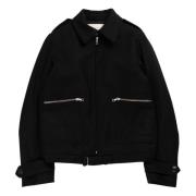 Dries Van Noten Svart Blousonjacka med Dragkedjefickor Black, Herr