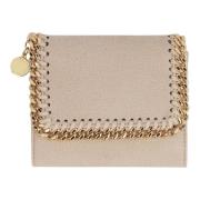 Stella McCartney Liten Flap Plånbok med Tryckknapp Stängning Beige, Da...