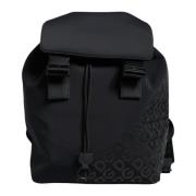 Dolce & Gabbana Svart Neopren Ryggsäck med Graverad Maskinvara Black, ...