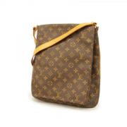 Louis Vuitton Vintage Pre-owned Tyg axelremsvskor Brown, Dam