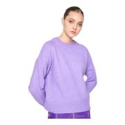 Silvian Heach Räfflad tröja med broderade ärmar Purple, Dam