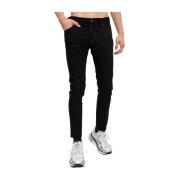 Dsquared2 Klassiska Denim Jeans med Fem Fickor Black, Herr