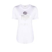 Isabel Marant Linne T-shirt med Logotyp White, Dam