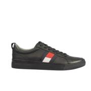 Tommy Hilfiger Svarta Flaggsneakers för Män Black, Herr