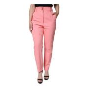 Dolce & Gabbana Rose Pink High Waist Tapered Pants Pink, Dam