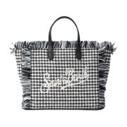 MC2 Saint Barth Fringe Mini Vanity Houndstooth Väska Multicolor, Dam