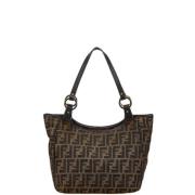 Fendi Vintage Pre-owned Canvas handvskor Brown, Dam