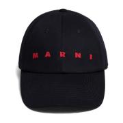 Marni Svart Bomull Basebollkeps Black, Herr