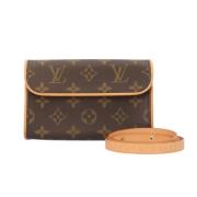 Louis Vuitton Vintage Pre-owned Tyg crossbodyvskor Brown, Dam