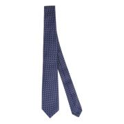 Kiton Mönstrad silkes slips Blue, Herr