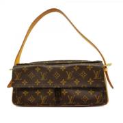 Louis Vuitton Vintage Pre-owned Tyg axelremsvskor Brown, Dam