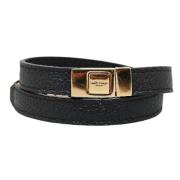 Yves Saint Laurent Vintage Pre-owned Laeder armband Black, Dam