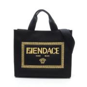 Fendi Vintage Pre-owned Canvas handvskor Black, Dam