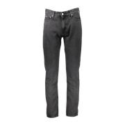 Calvin Klein Svarta Slim Fit Jeans Autentisk Dad Stil Gray, Herr