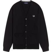 Fred Perry Italiensk Lamull Kofta Svart Black, Herr