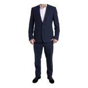 Dolce & Gabbana Blå Classic Fit Suit Martini Blue, Herr