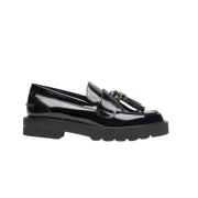 Stuart Weitzman Tassel Loafer med upphöjd sula Black, Dam