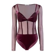 Patrizia Pepe Lila Body Top för Kvinnor Purple, Dam