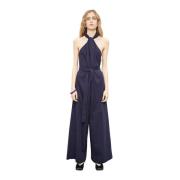 MeiMeiJ Bälte Teknisk Poplin Jumpsuit Blue, Dam