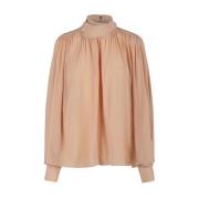 Chloé Flowing Sand Brown Blouse Beige, Dam