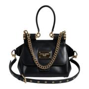 Dolce & Gabbana Svart Kalvskinn Crossbody Väska Black, Dam