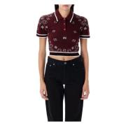 Amiri Bandana Polo Shirt Burgundy Aw24 Red, Dam