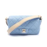 Chanel Vintage Pre-owned Laeder axelremsvskor Blue, Dam