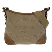 Prada Vintage Pre-owned Canvas prada-vskor Beige, Dam