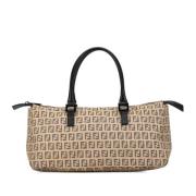 Fendi Vintage Pre-owned Canvas handvskor Brown, Dam