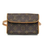 Louis Vuitton Vintage Pre-owned Tyg crossbodyvskor Brown, Dam