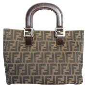 Fendi Vintage Pre-owned Canvas handvskor Brown, Dam