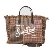 MC2 Saint Barth Vinter Tote Bag med fransad sammet Brown, Dam