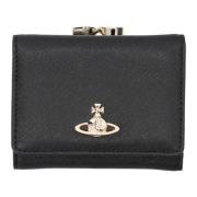 Vivienne Westwood Svart Saffiano Läder Plånbok med Orb Emblem Black, D...