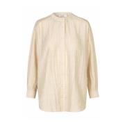 Masai Oversized Skjortblus med Kinakrage Beige, Dam