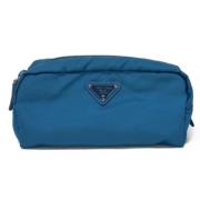 Prada Vintage Pre-owned Canvas kuvertvskor Blue, Dam