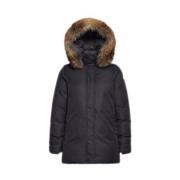 Pyrenex Svart Bordeaux Parka med Fin Raccoon Päls Black, Dam