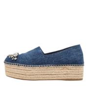 Miu Miu Pre-owned Pre-owned Denim espadriller Blue, Dam