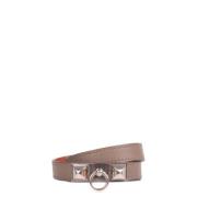 Hermès Vintage Pre-owned Laeder armband Gray, Dam