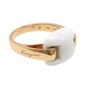 Salvatore Ferragamo Pre-owned Pre-owned Metall ringar White, Dam