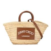 Jimmy Choo Pre-owned Pre-owned Tyg handvskor Beige, Dam